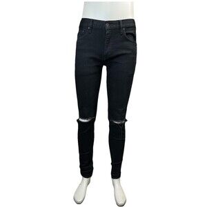 Moussy Vintage Women 30x31 Destroyed Skinny Jeans Black  Premium Japanese Denim